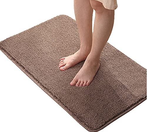 LiGG LiGG Badematte Anti Rutsch Badezimmerteppich Absorbent Badteppich Einfarbige Farbe Badvorleger Badematten Fußmatte (60 x 90 cm, Kaffee) von LiGG LiGG