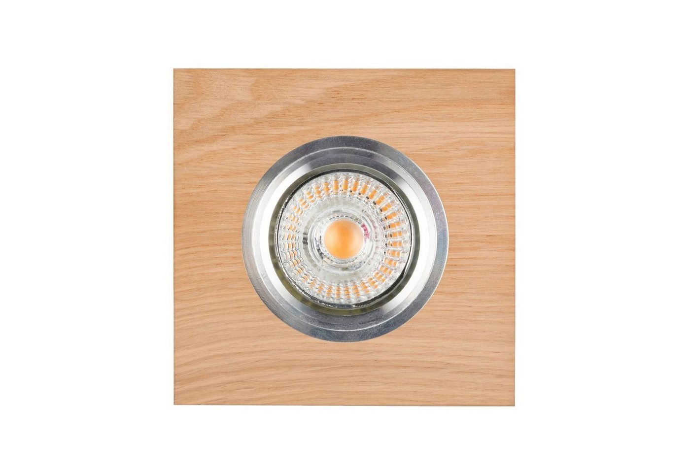 Licht-Erlebnisse Einbauleuchte DELEN, LED wechselbar, Warmweiß, Einbaustrahler Natur 2700 K 320 lm Holz GU10 Modern Einbaulampe von Licht-Erlebnisse