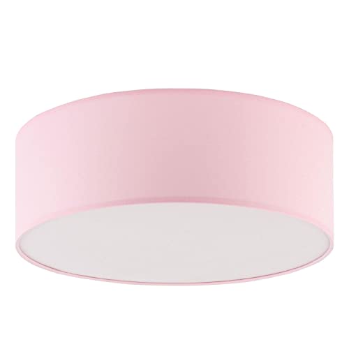 Deckenleuchte rund Metall & Stoff in pink D:38cm 4x E27 blendfreier LichtdiffusorKinderzimmer Wohnzimmer Deckenlampe Innen von Licht-Erlebnisse