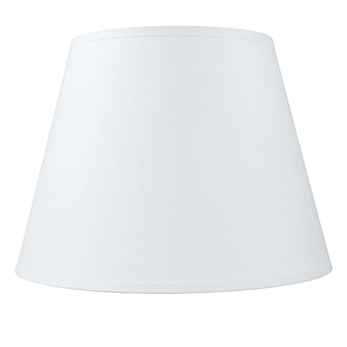 Stoff Lampenschirm für Tischlampe E14 Ø 25 cm H: 18 cm Weiß konisch Textil Schirm Tischleuchte von Licht-Erlebnisse