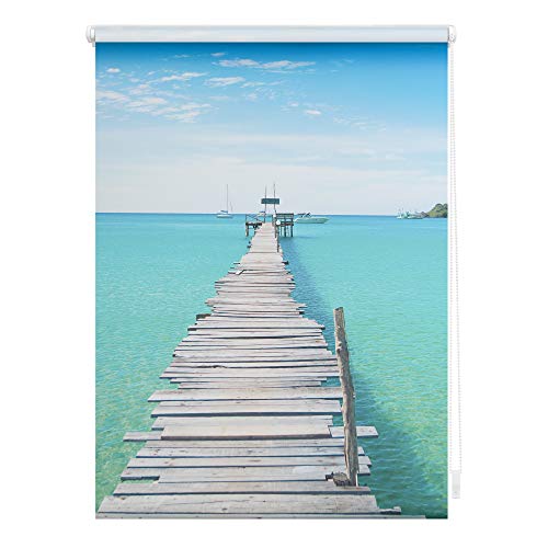 Lichtblick Klemmfix Tageslicht-Rollo mit Motiv, ohne Bohren, Blickdicht, Seitenzugrollo, Made in Germany, EL Mar - Blau 90 cm x 150 cm (B x L) Lichtblick Klemmfix Tageslicht-Rollo mit Motiv, ohne Bohren, Blickdicht, Seitenzugrollo, Made in Germany, EL Mar - Blau 90 cm x 150 cm (B x L) von Lichtblick