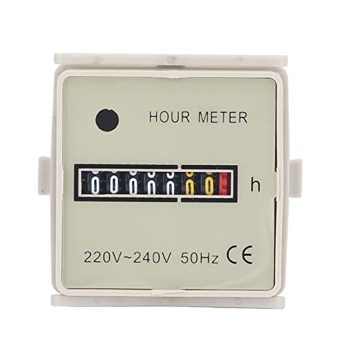 Mechanischer BetriebsstundenzäHler AC 220-240 V Industrie-Timer 0-99999H59M Zeitbereich mit Fester Schnalle von LiebeWH