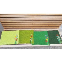 Filz-Tischset Mit Gras Und Blumen Minimal, Grün von Lieberfilz