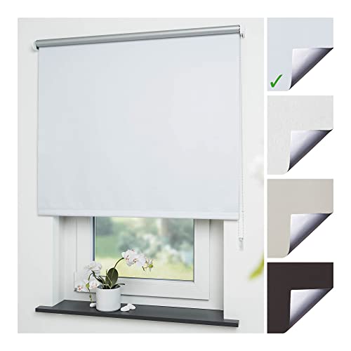 Liedeco® Rollo, Fenster Rollo, Kettenzug-Rollo / 82 x 180 cm (Breite x Höhe), weiß/Thermo-Beschichtung, Verdunkelnd, Blickdicht/viele Farben, Größen und Typen/Breiten 60-200 cm von Liedeco