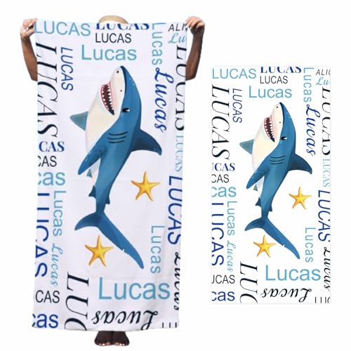 Lifemaison Personalisiert Strandtuch mit Name für Kinder Erwachsene,bequem weich,Schnell trocknendes Strandtuch aus Mikrofaser,Personalisiert Handtuch Stranddecke Strandlaken Geschenke,35x75 von Lifemaison