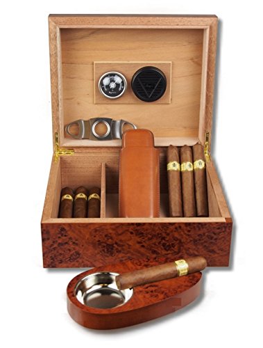 Lifestyle-Ambiente Humidor Geschenk Set Nuss V-460 von Lifestyle-Ambiente