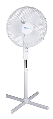 Lifetime Air Ventilator - Standventilator - 40 cm - 3 Geschwindigkeiten - Kippbar - Schwenkbar - Höhenverstellbar - Weiß von Lifetime Air