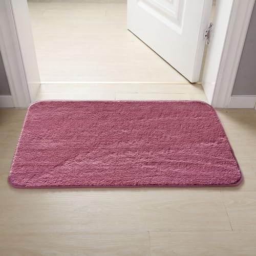 Lifup Badezimmerteppich rutschfest Badematte, Saugfähig Weiche Hochflor Duschvorleger, Flauschige Mikrofaser Badvorleger für Badezimmer Rosa 160 x 200 cm von Lifup