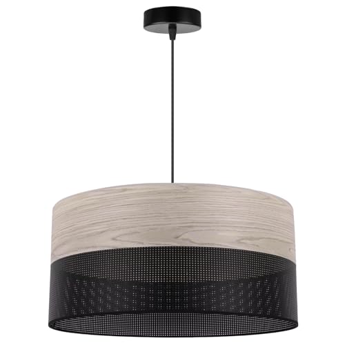 Light-Home Emily Lampenschirm Hängelampe Hängeleuchte - Deckenlampe Industrial für Wohnzimmer Schlafzimmer und Esszimmer - Moderne Pendelleuchte aus Furnierholz - Gebleichtes Eiche - Schwarz 44 cm Light-Home Emily Lampenschirm Hängelampe Hängeleuchte - Deckenlampe Industrial für Wohnzimmer Schlafzimmer und Esszimmer - Moderne Pendelleuchte aus Furnierholz - Gebleichtes Eiche - Schwarz 44 cm von Light Home LH