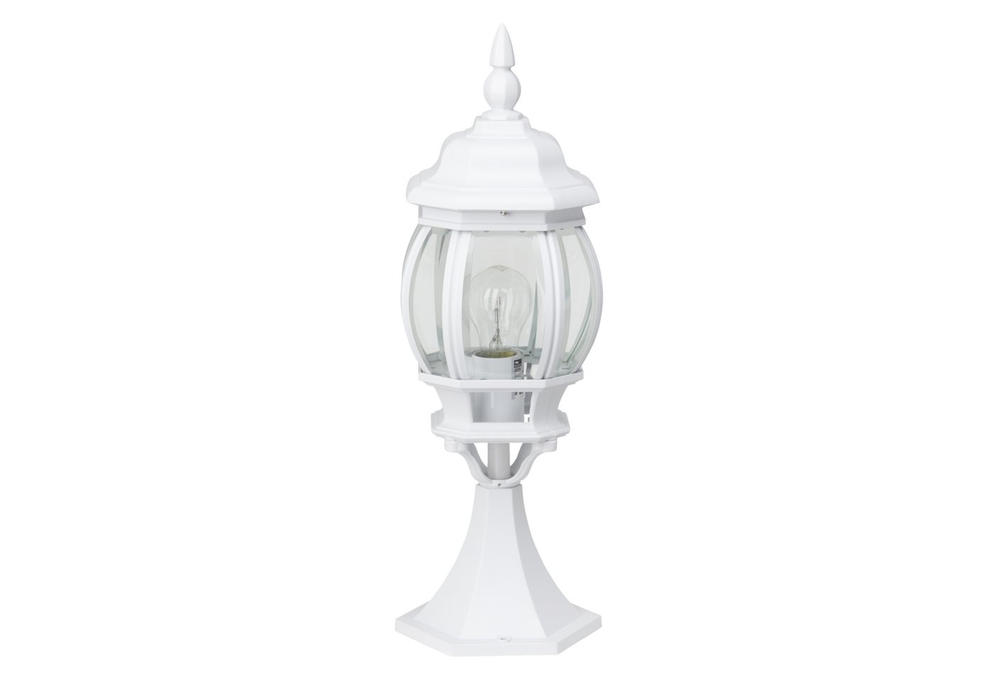 Lightbox Außen-Stehlampe, ohne Leuchtmittel, Außen Sockellampe, 50 cm Höhe, E27, max. 60 W, Alu-Druckguss/Glas von Lightbox