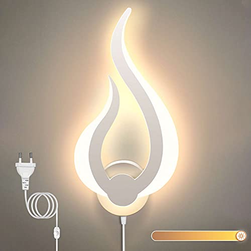 Lightess Dimmbare LED Wadnlauechte mit Stecker Wandlampe Dimmbar mit Schalter Wandbeleuchtung Warmweiss 10W Treppenhaus Beleuchtung für Kinderzimmer Wohnzimmer Schalfzimmer usw. von Lightess