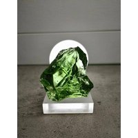 Raue Neue Oberfläche Andara Crystal Green 410Gr Mit Base Zur Dekoration Oder Meditation von Lightofandara