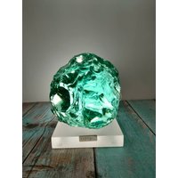Roh Andara Kristall Neue Oberfläche Klar Türkis 2275Gr Mit Sockel Zur Dekoration von Lightofandara