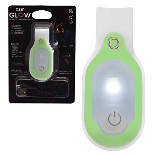 Clipglow Krankenschwester Licht Clip auf helle leichte magnetische tragbare USB wiederaufladbare Taschenlampe für Badge, 8-10 Stunden Batterie, 4 Lichteinstellungen, 10-25 Lumen, grün von Lightsflo