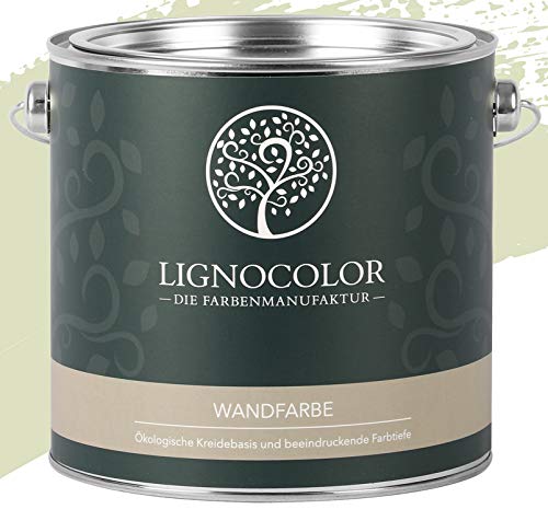 Lignocolor Wandfarbe Innenfarbe Deckenfarbe Kreidefarbe edelmatt 2,5 L (Green Tea) von Lignocolor