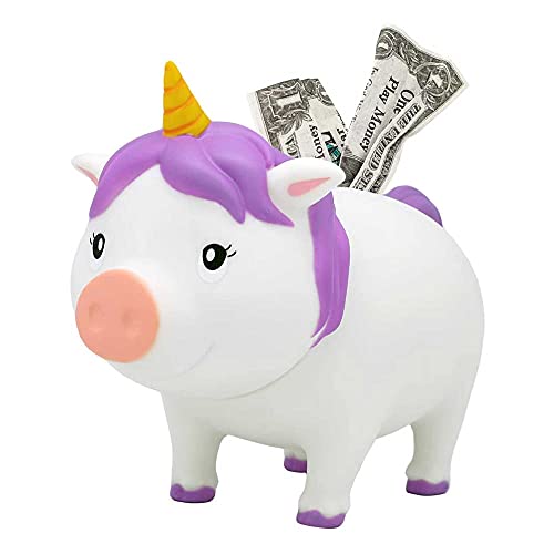 LILALU Sparschwein Einhorn Weiss BIGGYS - Spardose groß - Kopf drehbar - Sparschwein groß - Sparbox Sparbüchse Münzeinwurf - Spardose lustig Piggy Bank Unicorn - Lustige Spardose Tresor von LILALU SHARE HAPPINESS