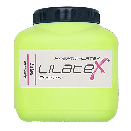 Lilatex 1 Liter lindgrüner dickflüssiger Flüssiglatex/Farblatex/Latexmilch - dickflüssiger Naturlatex (Lindgrün) von Lilatex