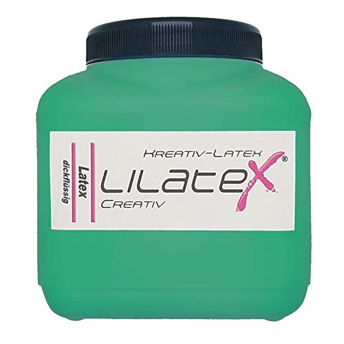 Lilatex 1 Liter grüner dickflüssiger Flüssiglatex/Farblatex/Latexmilch - dickflüssiger Naturlatex (Grün) von Lilatex