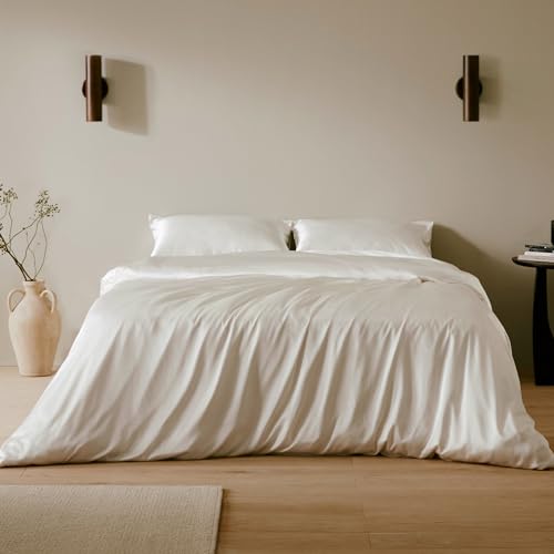 LilySilk Seide Bettbezug 135x200cm Bettbezüge mit edlem Schlafkomfort in 100% Seide von 19 Momme，Elfenbein von LilySilk