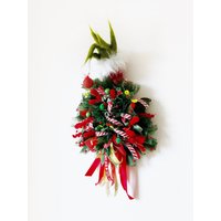 Tür Weihnachtskranz, Grinch Inspiriert Weihnachtsdekor, Ornament Halter, Furry Green Arm Inspiriert, Weihnachten Wohndekor von Lilyparty