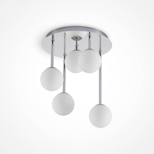Lindby Deckenlampe 'Chrissy' (Modern) in Chrom aus Metall u.a. für Wohnzimmer & Esszimmer (5 flammig, G9) - Deckenleuchte, Lampe, Wohnzimmerlampe von Lindby