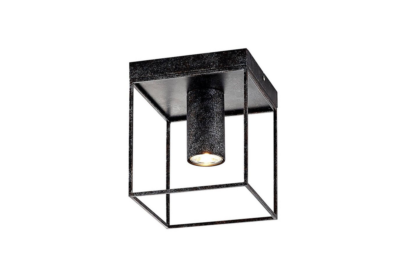 Lindby Deckenleuchte Disabio, dimmbar, Leuchtmittel nicht inklusive, Modern, Stahl, rostbraun, 1 flammig, GU10, Deckenleuchte, Lampe von Lindby