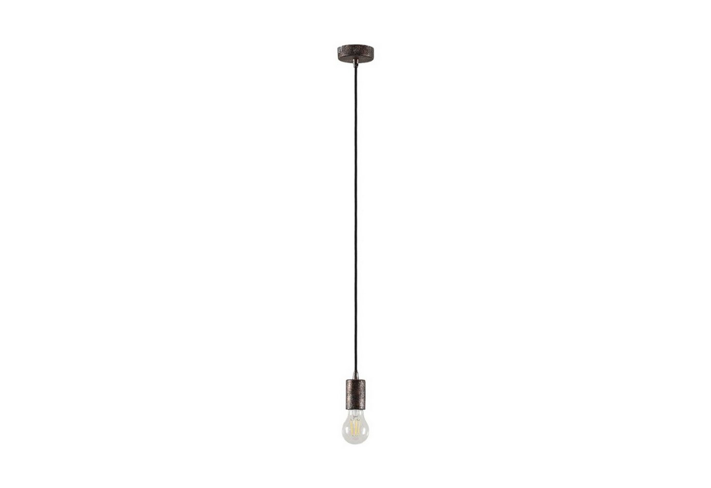 Lindby Hängeleuchte Jake, dimmbar, Leuchtmittel nicht inklusive, Industrielles Design, Metall, rost antik, 1 flammig, E27, Deckenlampe von Lindby