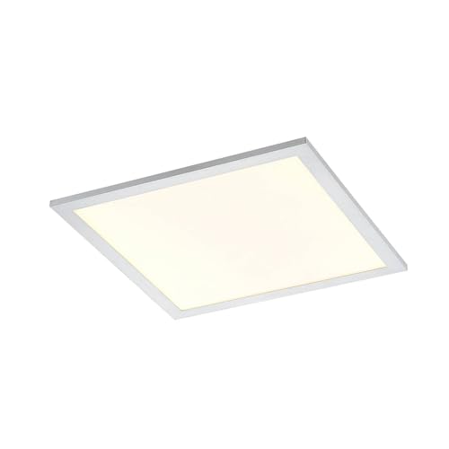 Lindby LED Smart Home Deckenlampe (LED Panel) 'Kjetil' dimmbar mit Fernbedienung (Modern) in Alu aus Aluminium u.a. für Arbeitszimmer & Büro (1 flammig,) - Deckenleuchte, Lampe, Arbeitszimmerleuchte von Lindby