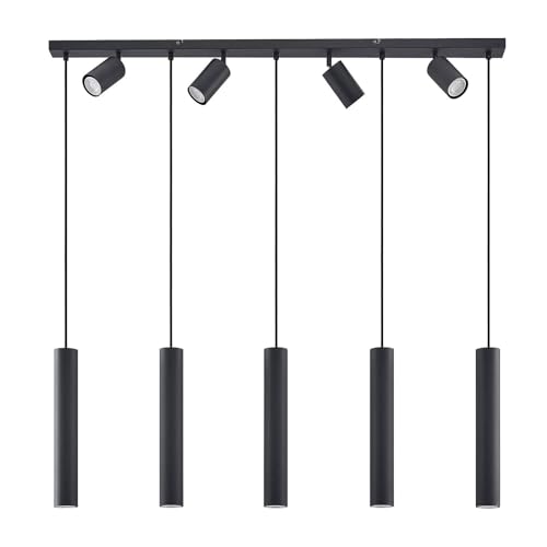 Lindby Pendelleuchte 'Sanad' (Modern) in Schwarz aus Metall u.a. für Wohnzimmer & Esszimmer (9 flammig, GU10) - Deckenlampe, Esstischlampe, Hängelampe, Hängeleuchte, Wohnzimmerlampe von Lindby