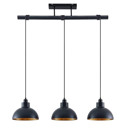 Lindby Pendelleuchte 'Zelotta' (Retro, Vintage, Antik) in Schwarz aus Metall u.a. für Wohnzimmer & Esszimmer (3 flammig, E27) - Deckenlampe, Esstischlampe, Hängelampe, Hängeleuchte, Wohnzimmerlampe von Lindby