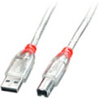 LINDY USB-Kabel USB 2.0 USB-A Stecker, USB-B Stecker 2.00m Transparent 41753 von Lindy