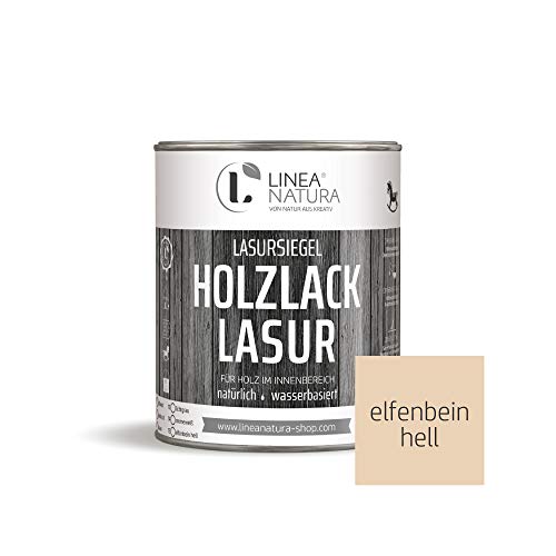 LINEA NATURA 3in1 Lacklasur, Beizeffekt und Versiegelung (1 L, Elfenbein Hell) von Linea Natura