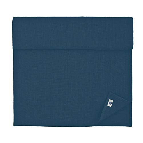 Linen & Cotton Tischläufer Stoff Tischband Tischdeko Hygge 100% Leinen, Dunkelblau Blau (40 x 200 cm) Rechteckig Läufer Tisch Esstisch für Home Küche Party Brunch Weihnachten von Linen & Cotton