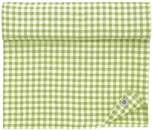 Linen & Cotton Tischläufer Stoff Tischdekoration Tischwäsche Estella - 100% Leinen, Weiß Weiss Grün (40 x 100 cm) Kariert Klein Läufer Tisch Couchtisch für Küche Home Landhaus Hütte Frühling Ostern von Linen & Cotton