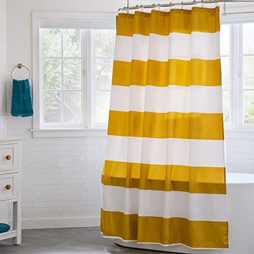 Linenspa Duschvorhang, gestreift, wasserabweisend, knitterfrei, maschinenwaschbar, Polyester von Linenspa
