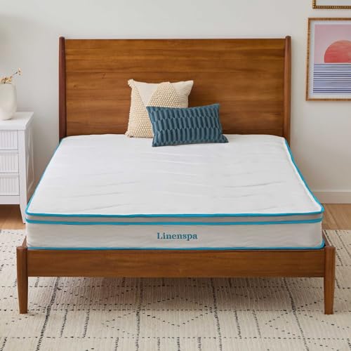 Linenspa Memory Foam and Coil Spring Mattress 20 cm Memoryschaum und Spiralfeder-Hybrid-Matratze, Schaum und Federkern, weiß, 90 x 200 cm von Linenspa