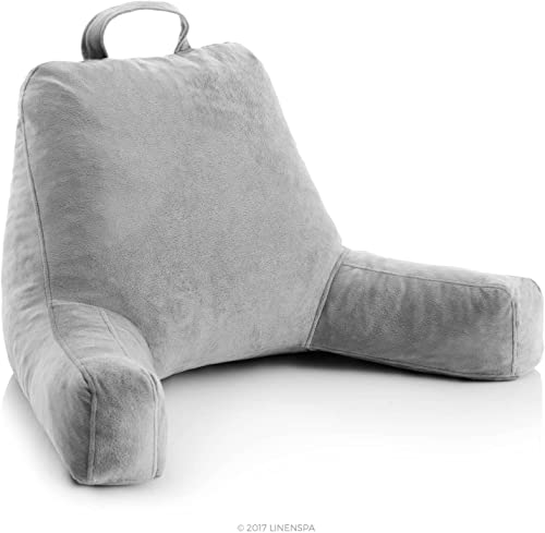 Linenspa Rückenkissen aus zerkleinertem Memory Foam – Lesekissen perfekt zur Rückenstützung beim Entspannen – weicher Velours-Bezug von Linenspa