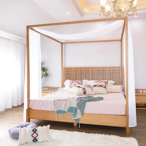 Linentalks Weißer Baldachin-Bettschal für Queen-Size- und Vollbett, luxuriöse Queen-Baldachin-Bettvorhänge, weißer Baldachin-Bettvorhänge, Vier Pfosten-Betthimmel-Vorhänge, durchscheinender Linentalks Weißer Baldachin-Bettschal für Queen-Size- und Vollbett, luxuriöse Queen-Baldachin-Bettvorhänge, weißer Baldachin-Bettvorhänge, Vier Pfosten-Betthimmel-Vorhänge, durchscheinender von Linentalks