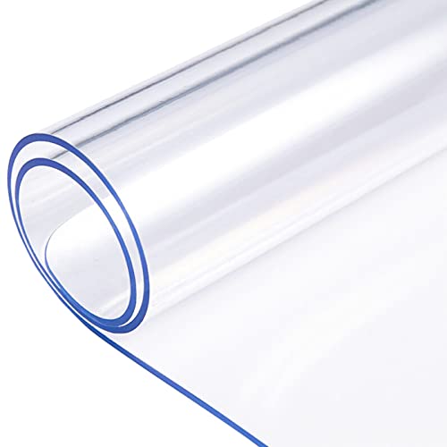 LinkGro 76,2 x 152,4 cm, transparent, 1,5 mm, transparente Kunststoff-Tischdecke, abwischbar, Kunststoff, Vinyl, Schreibtischschutz, rechteckig, für Esstisch, transparent, transparent von LinkGro