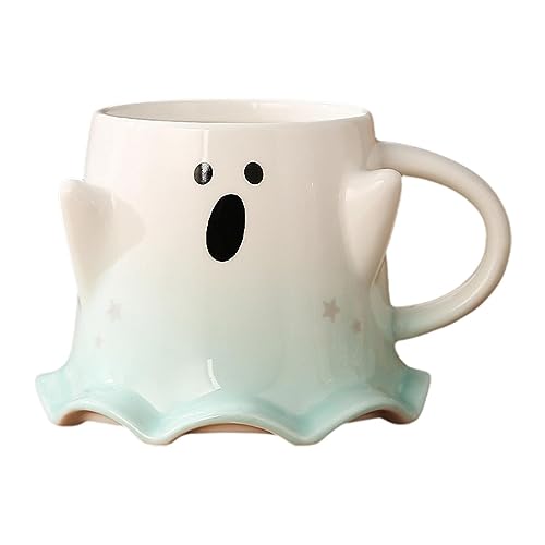 Geisterförmige Tasse, Halloween-Geist-Kaffeetasse, Niedliche Geister-Tasse, Halloween-Keramik-Kaffeetasse, Halloween-Tasse, Einzigartiges Geschenk Für Freunde, 460 l von Linsition