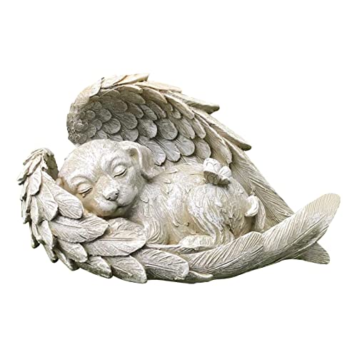 Linsition Engel Hund Katze Dekoration | Katze Hund Engel Haustier Denkmal Grab Marker Tribut Statue, Deko Haustier Gedenken Tier Garten Statue, Polyresin, Gedenkstein Katze/Hund von Linsition