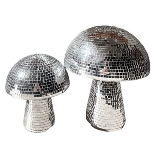 Linsition Spiegel Pilz Disco Kugel Mushroom Disco Ball | Tragbarer Pilz-Spiegel, Disco-Kugel, Party-Dekoration Für Schlafzimmer, Esstisch, Party 2 STÜCK von Linsition