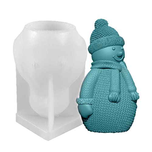 Linsition Weihnachten Silikonform - 3D Weihnachten Schneemann Silikonform - 4,17 Zoll DIY Schneemann Gießform Für Die Herstellung Von Kerzen, Aromasteinen, Schokolade von Linsition