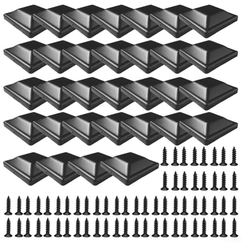Schwarze Zaunpfostenabdeckungen aus Holz, 12, 24 oder 32 Stück, wasserdicht und stilvoll, 32 Stück von Lioaeust