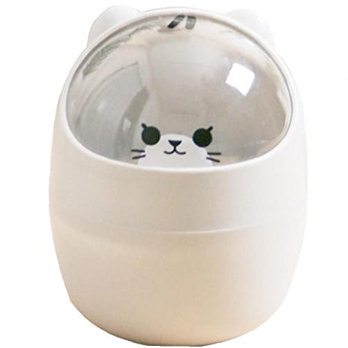 Lipfer Desktop Deckel, Müll Kann Mini Kawaii Niedliche Katzen -müll -mülleimer -aufbewahrungsbox Girl Stifthalter Aufbewahrungs Bucket von Lipfer