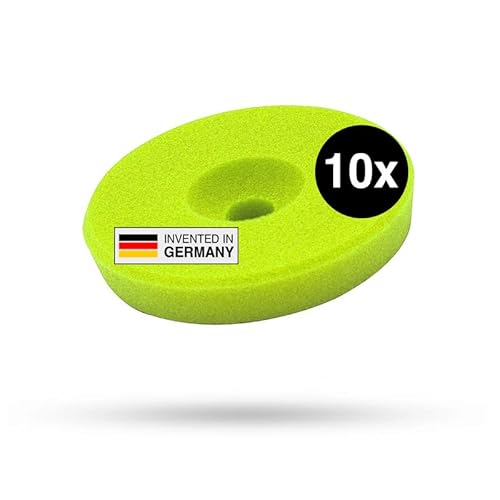 Liquid Elements – Centriforce V2 Polierpads 75mm – Polierschwamm mit speziell entwickelter Fräsung für optimierte Ergebnisse – Auto Polieraufsatz für Poliermaschinen (Grün | Soft Cut | 10 Stück) von Liquid Elements