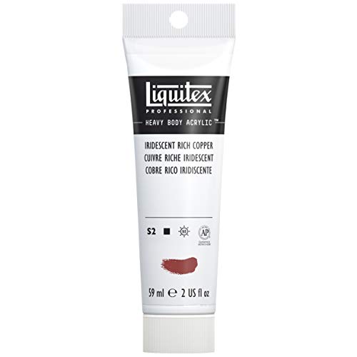 Liquitex 1045230 Professional Heavy Body Acrylfarbe in Künstlerqualität mit ausgezeichneter Lichtechtheit in buttriger Konsistenz, 59ml Tube - Irisierendes sattes Kupfer von Liquitex