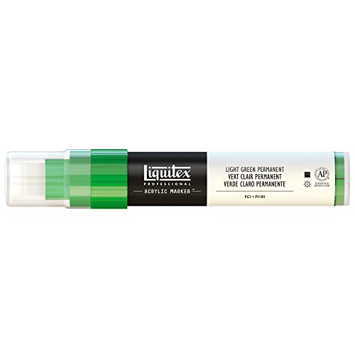 Liquitex 4610312 Professional Paint Acrylfarben Marker, Künstlerpigmente zum Zeichen, Malen auf Papier, Leinwand, Textilien, breite Spitze, Strichstärke 8 - 15 mm - Hellgrün permanent von Liquitex