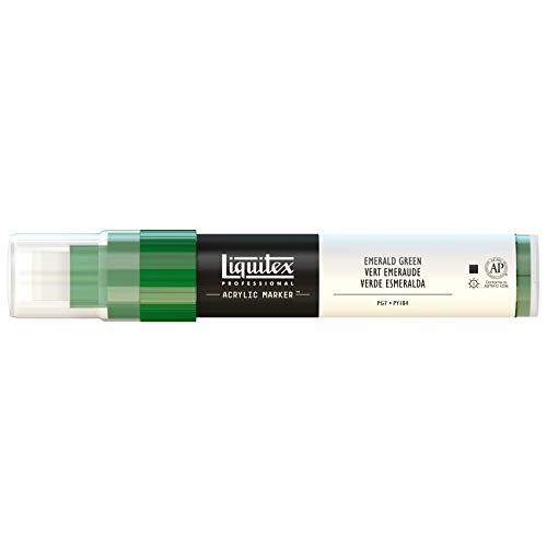 Liquitex 4610450 Professional Paint Acrylfarben Marker, Künstlerpigmente zum Zeichen, Malen auf Papier, Leinwand, Textilien, breite Spitze, Strichstärke 8 - 15 mm - Smaragdgrün von Liquitex