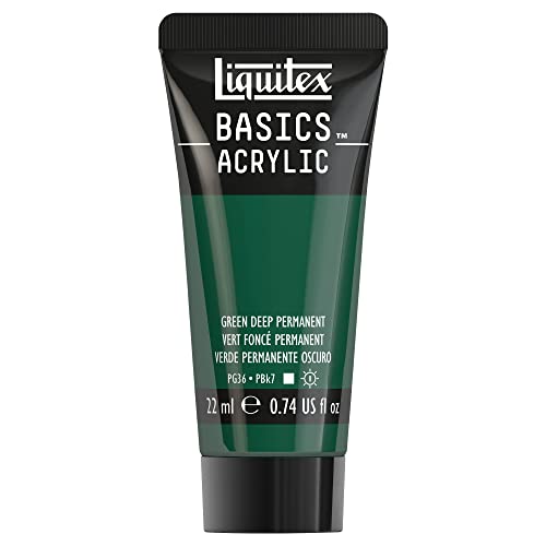 Liquitex 8870458​ Basics Acrylfarbe - Dunkelgrün Permanent​, 22ml Tube, lichtecht, wasserfest, zum Malen und Dekorieren von Holz, Metall, Keramik, Kunststoff, Leinwand von Liquitex